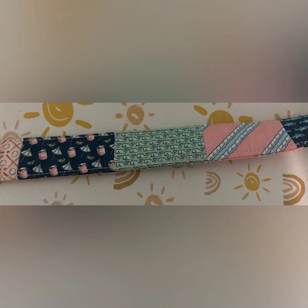 Vineyard Vines by Shep & Ian D-Ring Fabric Patchwork Belt Sz Small Golf Sailboat